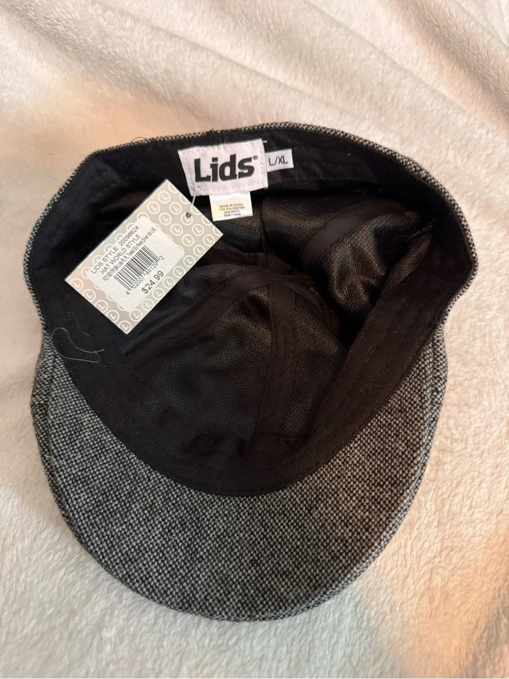 Gray Tweed Newsboy Cap